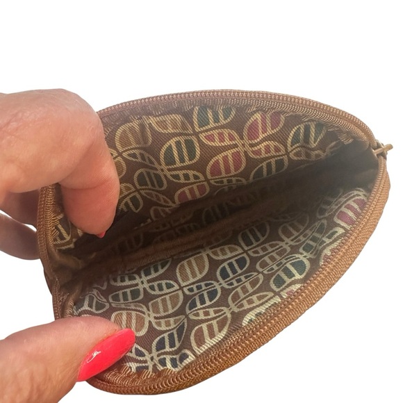 Fossil Tan Leather Coin Change Purse Wallet Pouch - Picture 3 of 5
